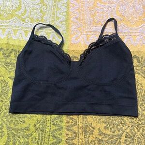 Aerie Black Lace Detail Bralette